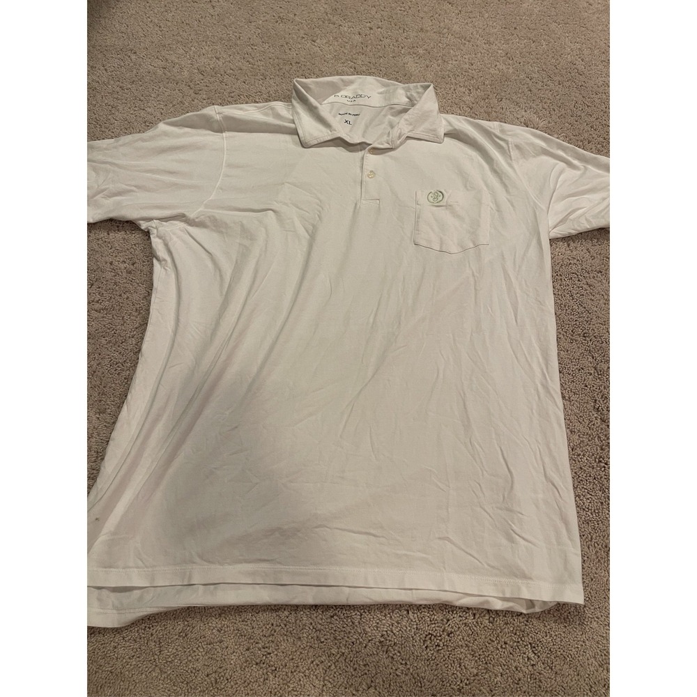 B. Draddy Men's XL White Pima Cotton Golf Polo Shirt Saucon Valley